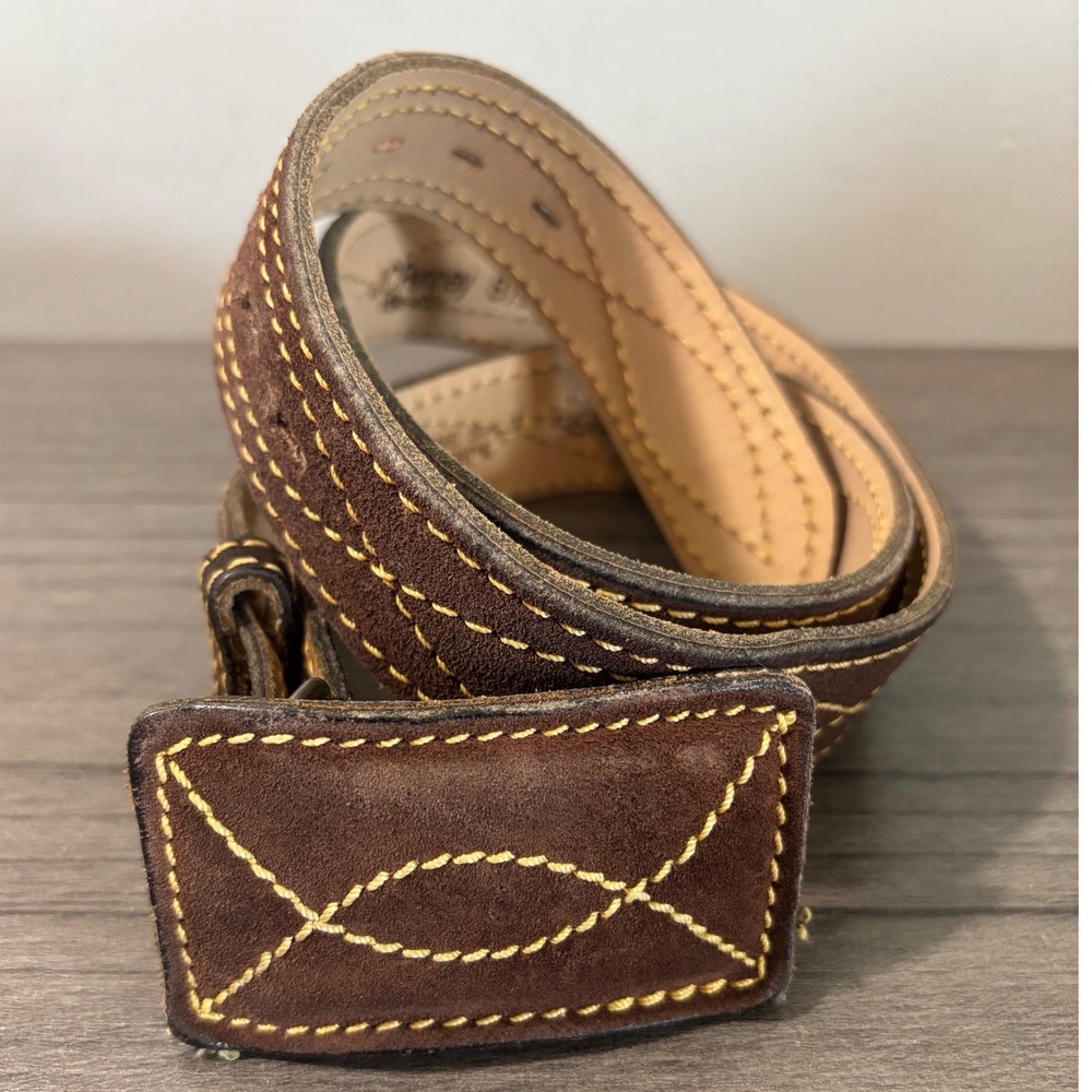 JCPenney Mens Genuine Leather Belt Size 34 Split Cowhide Classic Dress Casual